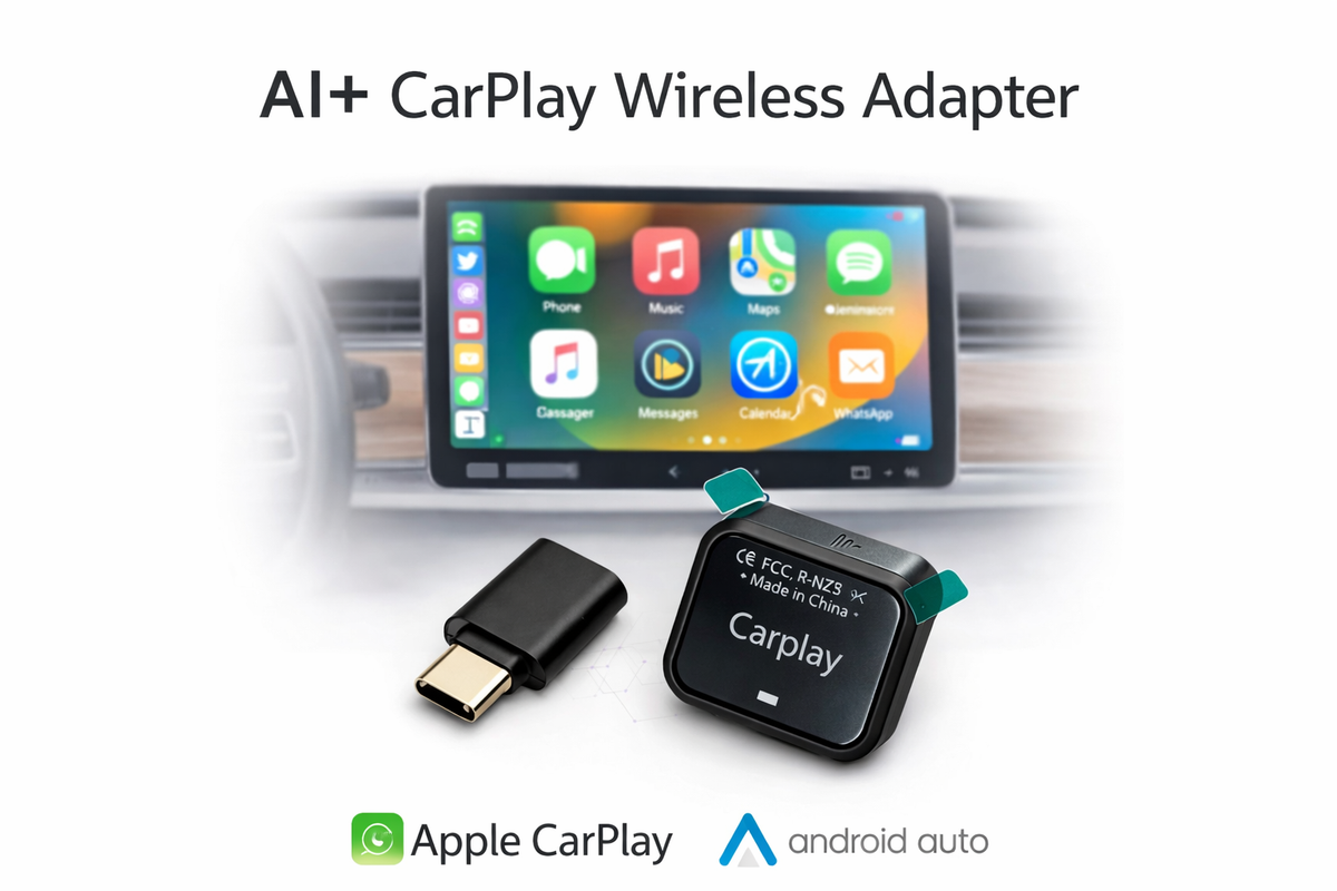 AI+ Wireless Apple & Android CarPlay Adapter
Verwandle dein CarPlay in 10 Sekunden kabellos