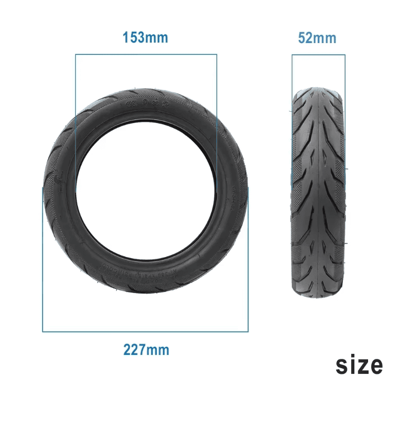 Yuanxing Reifen 9x2-6,1" schlauchlos