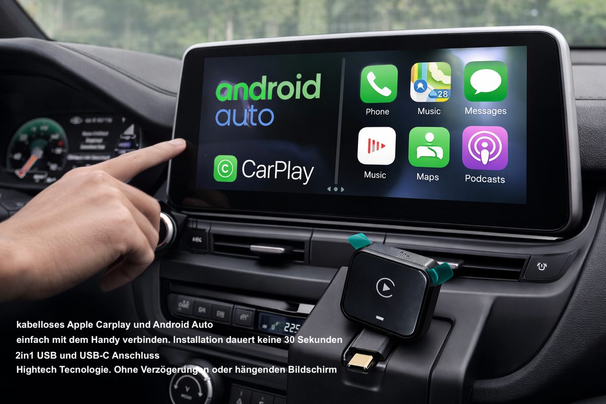 AI+ Wireless Apple & Android CarPlay Adapter
Verwandle dein CarPlay in 10 Sekunden kabellos