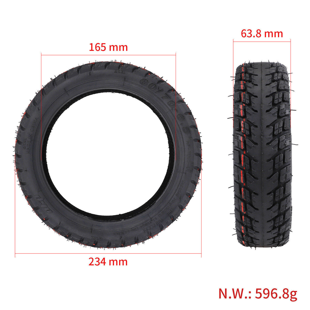 ULIP Reifen Offroad  60/70-6,5" Schlauchlos z.b Ninebot Max, F3 ,Xiaomi Mi4Pro Gen2, Mi5/Pro
